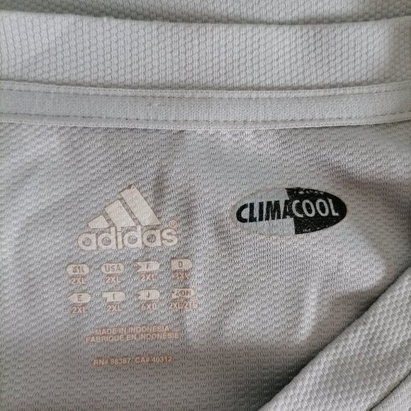 Adidas Clima Cool Mens Gray Short Sleeve Crew Neck T Shirt Size 2XL - Picture 5 of 6